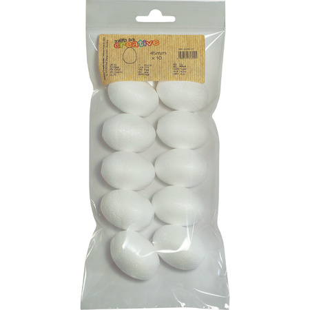 10x pieces hobby styrofor eggs 4,5 cm