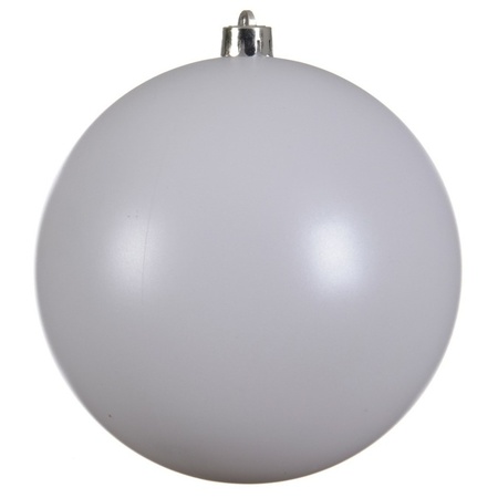 Large christmas baubles white 14 and 20 cm plastic