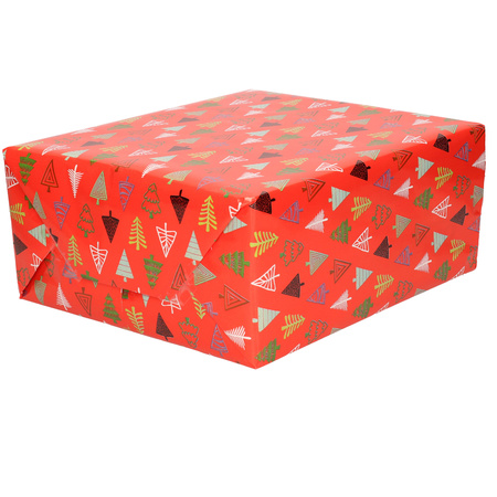 hebben Laan Geometrie 1x Rollen Kerst inpakpapier/cadeaupapier rood 2,5 x 0,7 meter bestellen  voor € 2.75 bij het Knuffelparadijs