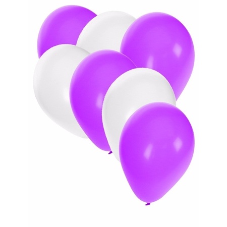 30x balloons white and purple