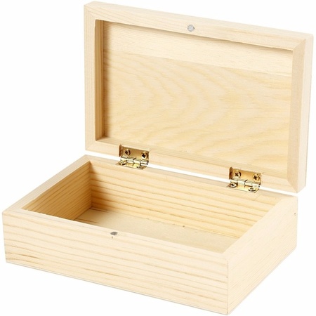 3x Wooden jewelry box 14 x 9 x 5 cm