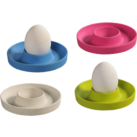 4x Melamine coloured egg cups 10 x 2 cm