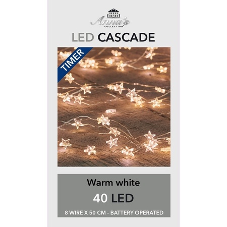 5x Christmas cascade lights LED with timer warm white 8x 50 cm