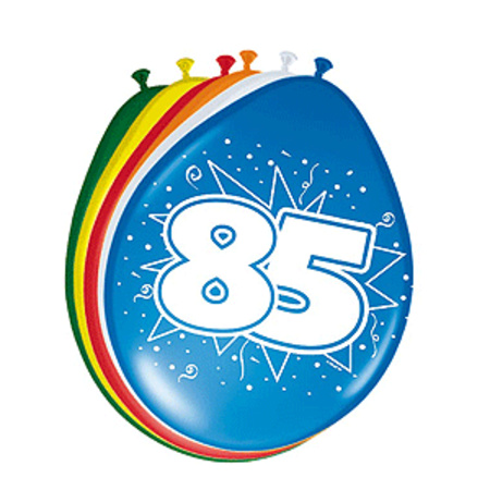 8x stuks ballonnen 85 jaar