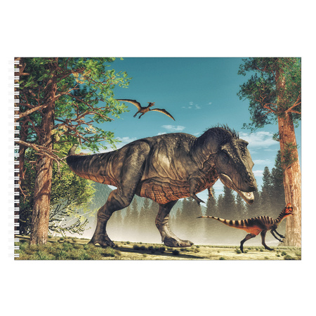Ijdelheid trainer Kust A4 dinosaurus schetsboek/ tekenboek/ kleurboek/ schetsblok wit papier  bestellen voor € 4.19 bij het Knuffelparadijs