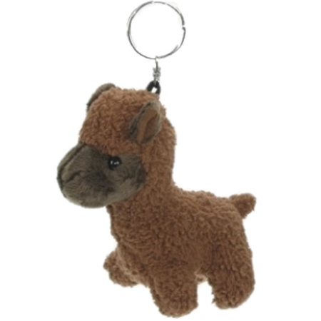 Alpaca soft toy keychain 12 cm brown