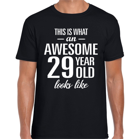 Awesome 29 year / 29 jaar cadeau t-shirt zwart heren