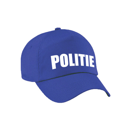Politie verkleed cap/pet blauw met pistool/holster/badge/handboeien voor kinderen