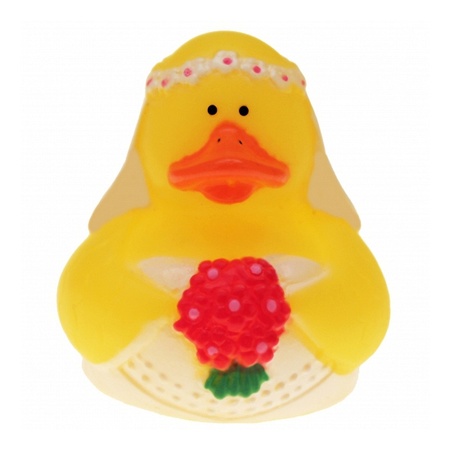 Bath duck bride - rubber - 5 cm