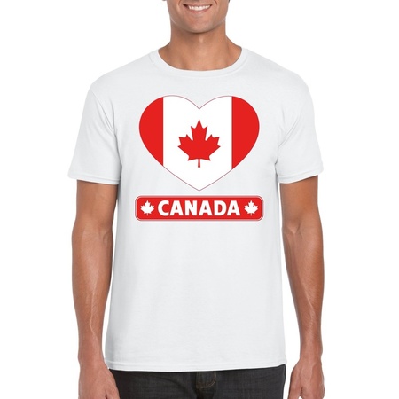 Canada hart vlag t-shirt wit heren