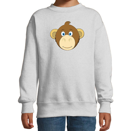 vrijdag Hen radicaal Cartoon aap trui grijs voor jongens en meisjes - Cartoon dieren sweater  kinderen bestellen voor € 20.44 bij het Knuffelparadijs