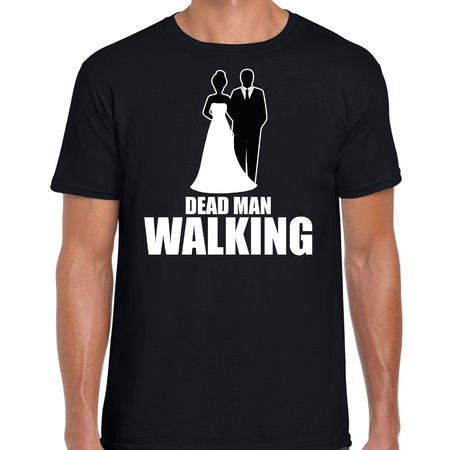Gelovige goedkeuren Dom Dead man walking vrijgezellen feest t-shirt zwart heren bestellen voor €  16.89 bij het Knuffelparadijs