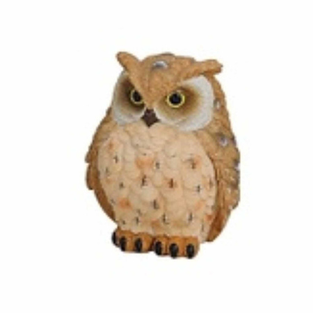 Decoration owl light brown 11 cm