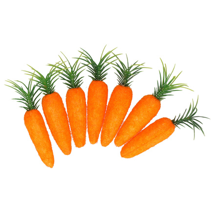 Decoratie wortelen/worteltjes - set 7x stuks - oranje - 7 cm - knutselen