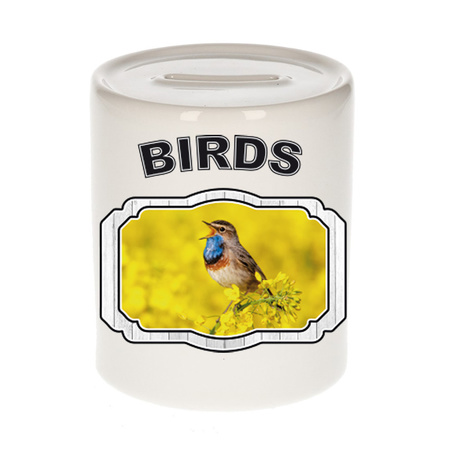 Animal bluethroat birds money box white 300 ml