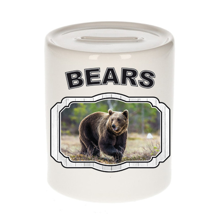 Dieren bruine beer spaarpot - bears/ beren spaarpotten kinderen 9 cm