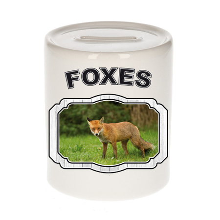 Animal foxes money box white 300 ml