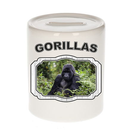 Dieren gorilla spaarpot - gorillas/ gorilla apen spaarpotten kinderen 9 cm