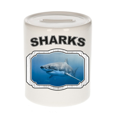 Animal sharks money box white 300 ml