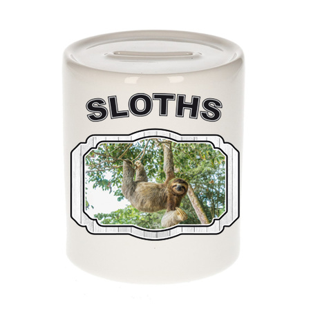 Animal sloths money box white 300 ml
