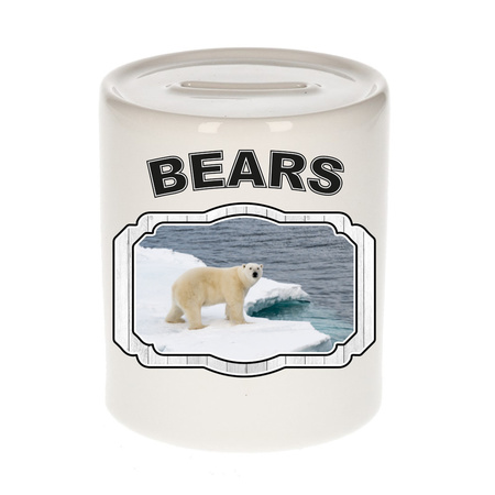 Dieren ijsbeer spaarpot - bears/ ijsberen spaarpotten kinderen 9 cm