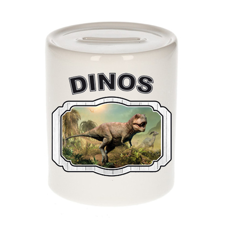 Dieren t-rex dinosaurus spaarpot - dinosaurs/ dinosaurussen spaarpotten kinderen 9 cm