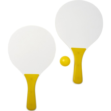 Geel/witte beachball set buitenspeelgoed