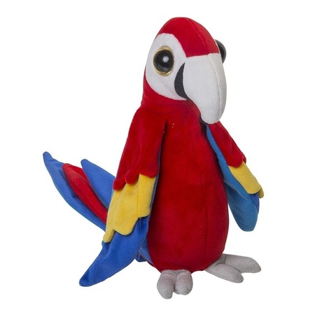 Knuffel vogels papegaai rood 38 cm