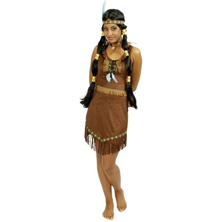 min aanplakbiljet Passief Carnaval kostuum Indiaan jurkje voor dames bestellen voor € 29.99 bij het  Knuffelparadijs