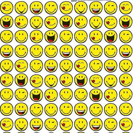 Cover paper white with smileys 70 x 150 cm