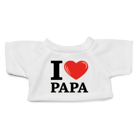 Knuffel teddybeer met I love papa shirt 24 cm 