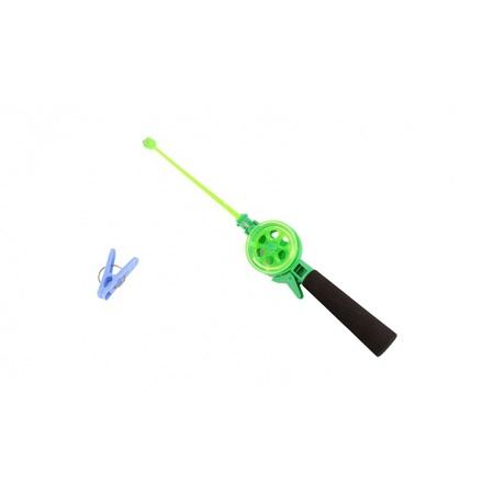 Fishing rod for small crabs - extendable fishingnet included - green - 39 cm