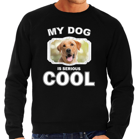 Labrador retriever honden sweater / trui my dog is serious cool zwart voor heren