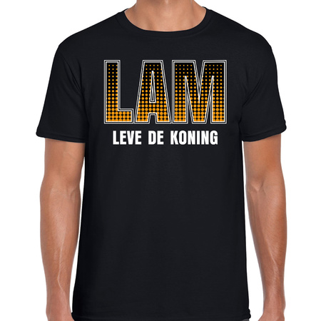 Lam leve de de Koning / Koningsdag t-shirt / shirt zwart heren bestellen voor € 16.89 bij het Knuffelparadijs