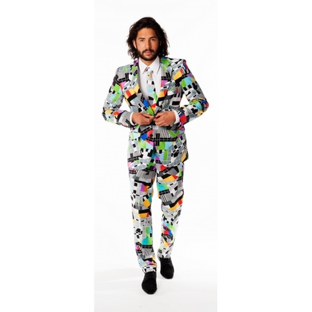 Fancy suit for men with TV print