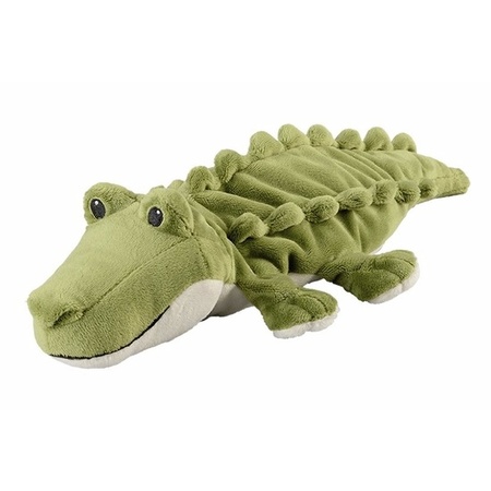 Krokodillen speelgoed artikelen opwarmbare krokodil knuffelbeest groen 35 cm