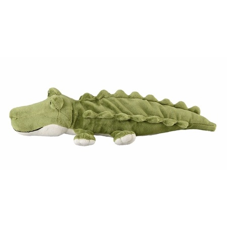 Krokodillen speelgoed artikelen opwarmbare krokodil knuffelbeest groen 35 cm