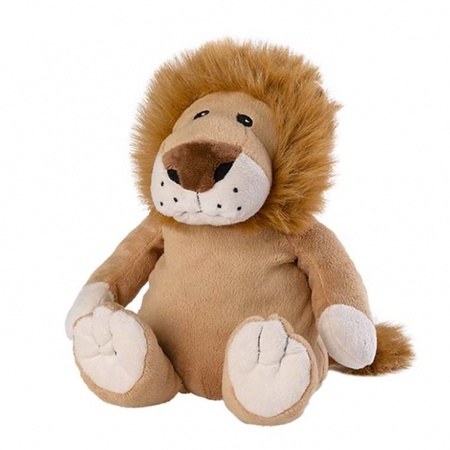 Leeuwen speelgoed artikelen opwarmbare leeuw knuffelbeest bruin 30 cm