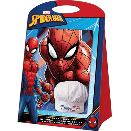 Marvel Spiderman schort met koksmuts voor kinderen
