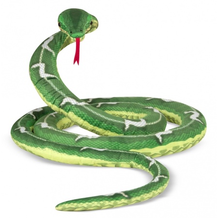 Groene slangen knuffels 4 meter