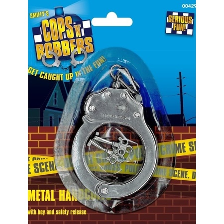 Black police cap for kids with gun/holster/badge/handcuffs