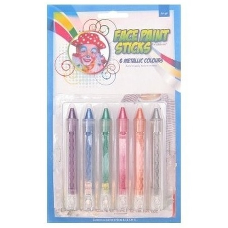 Metallic schmink pencils 6 colors