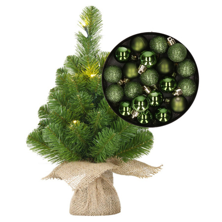 Mini kerstboom/kunstboom met verlichting 45 en inclusief groen bestellen voor 14.98 bij het Knuffelparadijs
