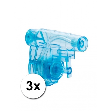 Voordelige mini waterpistooltjes blauw 3x