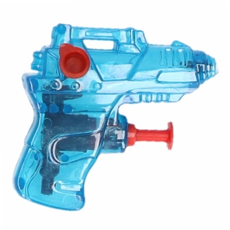 Mini waterpistool blauw 7 cm
