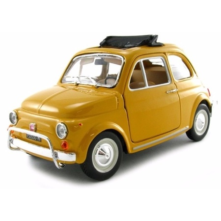 Model car Fiat 500 1968 yellow 1:24