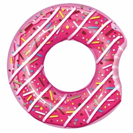 Inflatable pink donut 107 cm