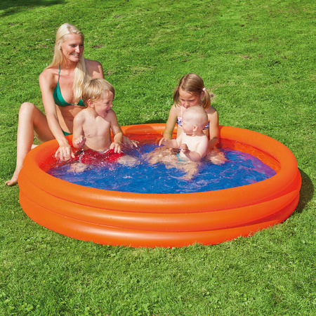Oranje opblaasbaar zwembad 122 x 23 cm speelgoed