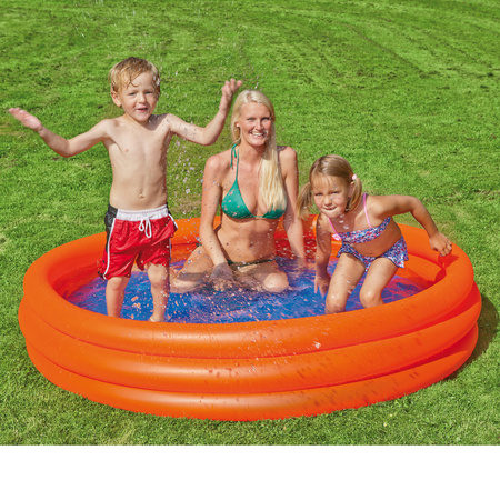 Oranje opblaasbaar zwembad 175 x 31 cm speelgoed