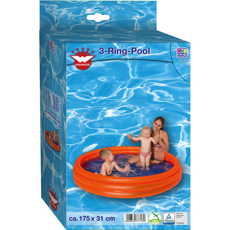 Oranje opblaasbaar zwembad 175 x 31 cm speelgoed